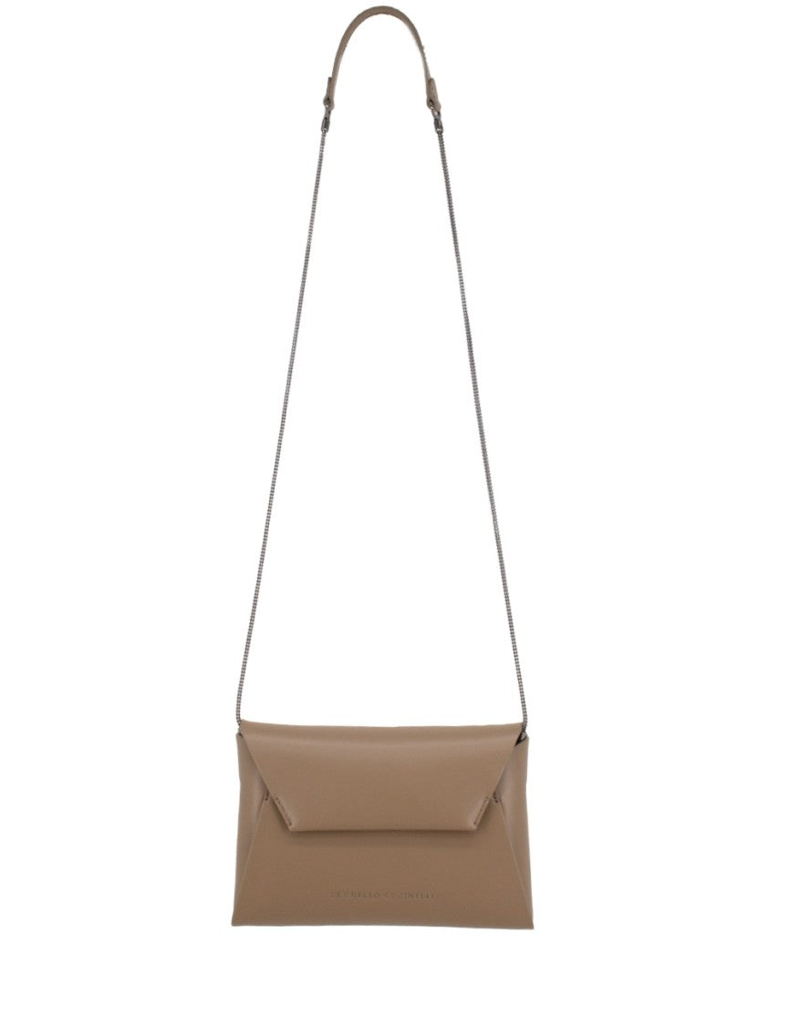 Brunello Cucinelli Envelope Silhouette Leather Shoulder Bag