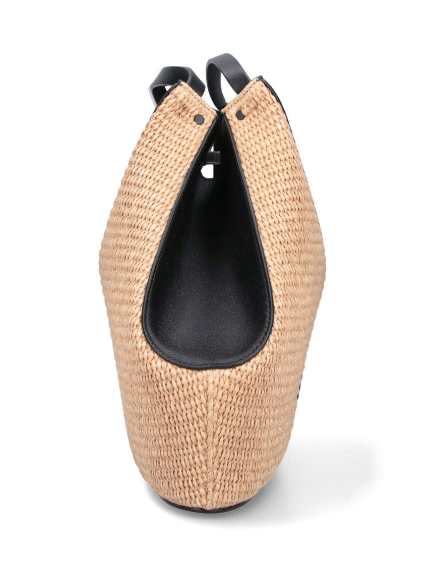 Givenchy Trapezoidal Tote Bag With Woven Beige Fabric