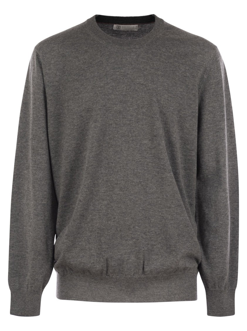 Brunello Cucinelli Cashmere Sweater With Rib Knit