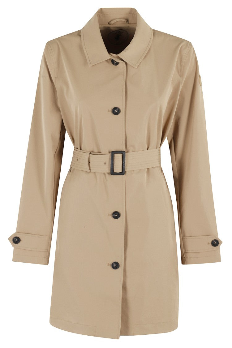 Save The Duck Beige Hydrophobic Gabardine Verve Trench Coat