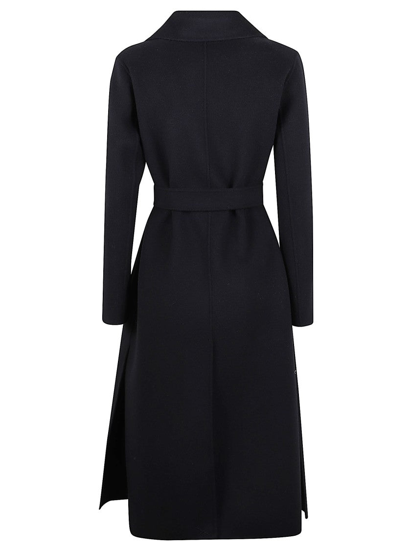 Max Mara Knee-Length Wool Coat With Belted Waist