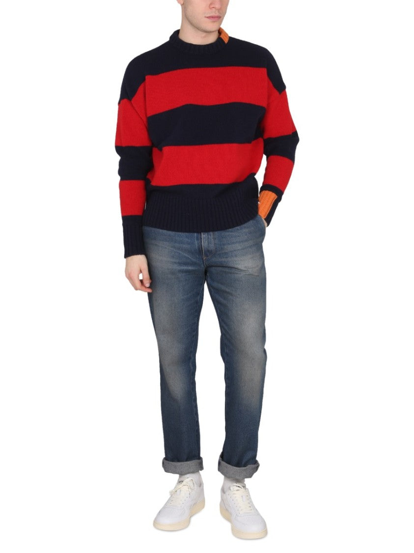 Right For Cross-Neck Rugby Shirt With Horizontal Stripes