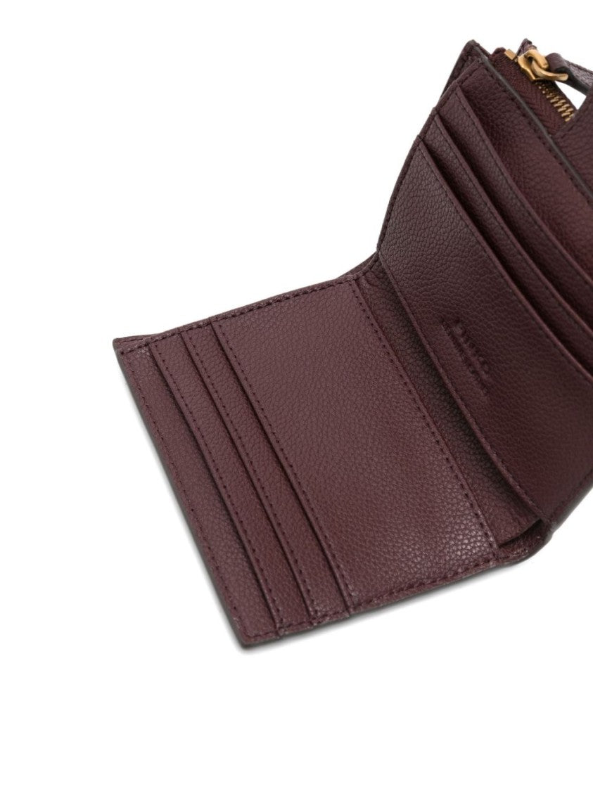 Pinko Textured Calf Leather Brown Wallet