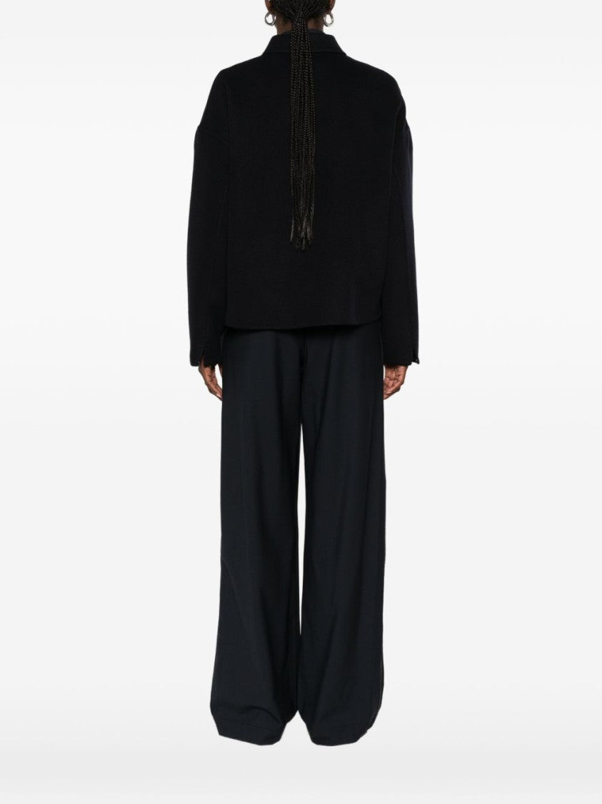 Fabiana Filippi Black Cropped Boxy Wool Coat