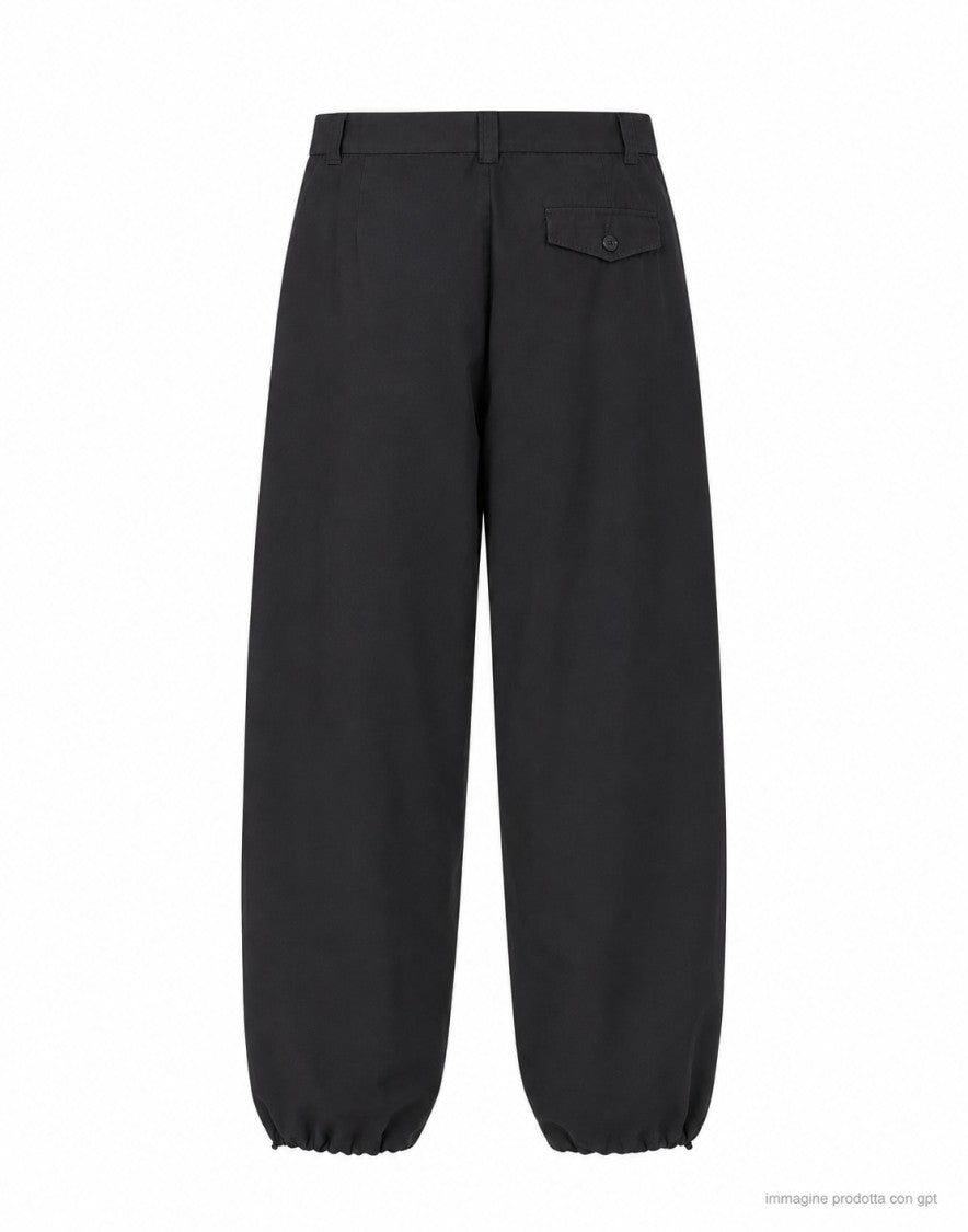Cellar Door Dark Navy Cotton Ripstop Loose Fit Trousers