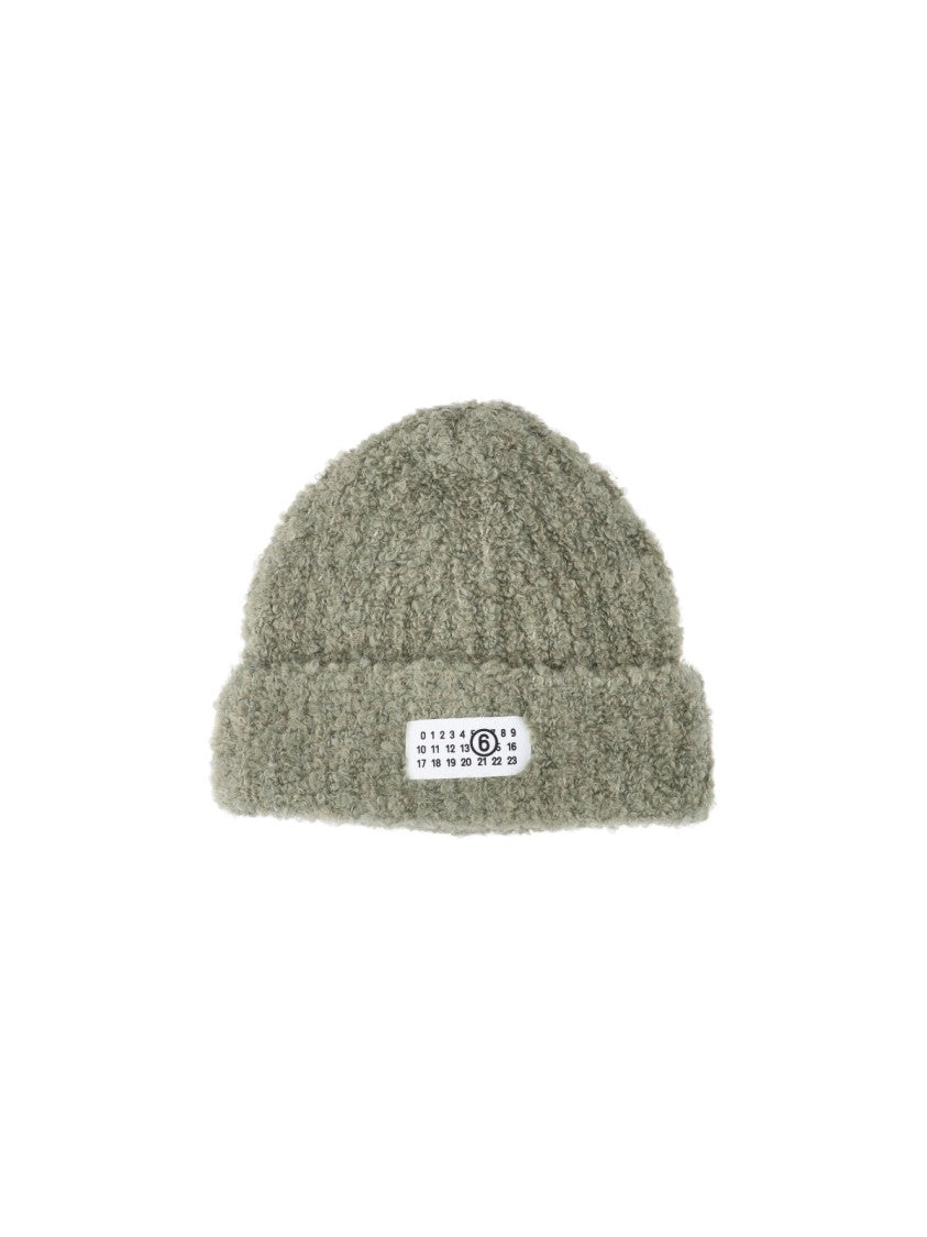 Mm6 By Maison Margiela Green Knit Logo Hat