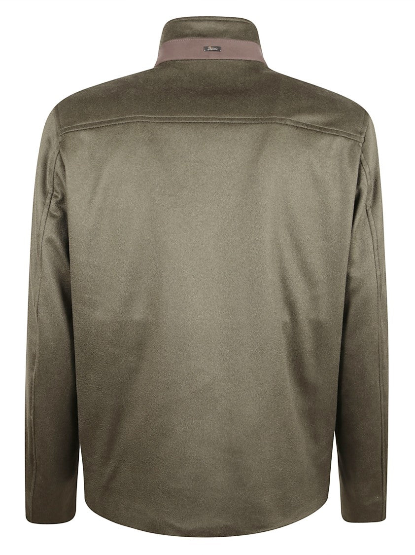 Herno Casual Jacket With Sheepskin-Lined High Collar