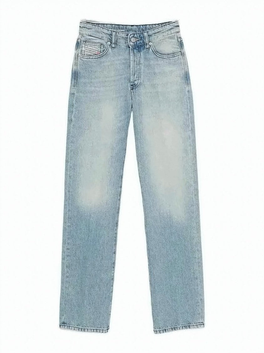 Diesel Light Blue Straight-Leg Cotton Denim Pants