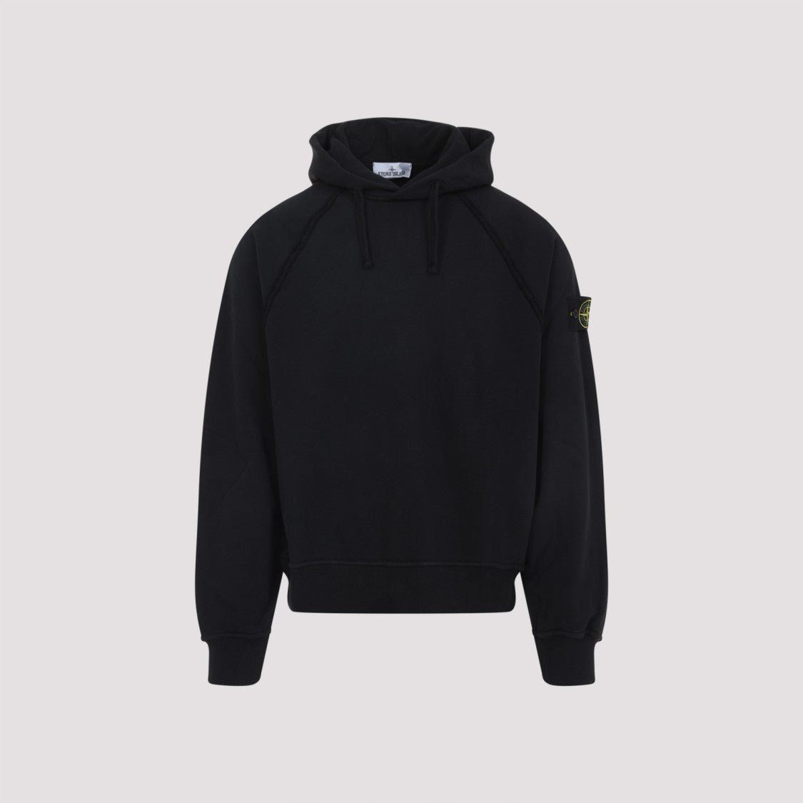 Stone Island Brushed Fleece Oversized Black Sweatshirt
