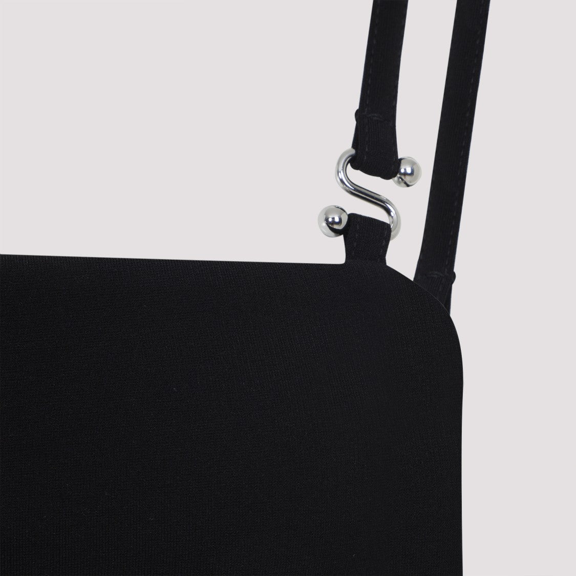 Sportmax Mini Black Dress With Silver-Tone Detail