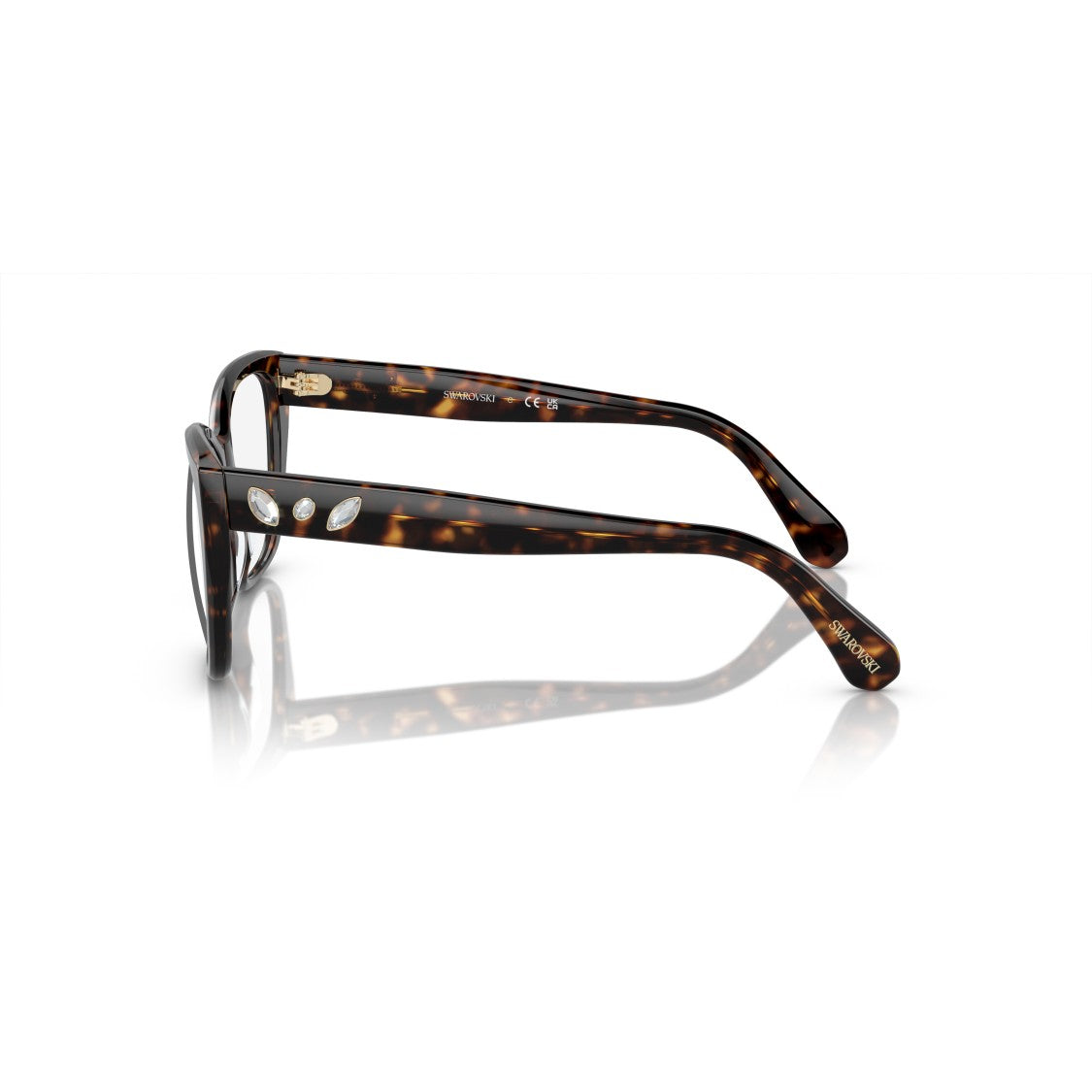 Swarovski 0Sk2008 Oversized Square Tortoiseshell Eyeglasses With Crystal Accents