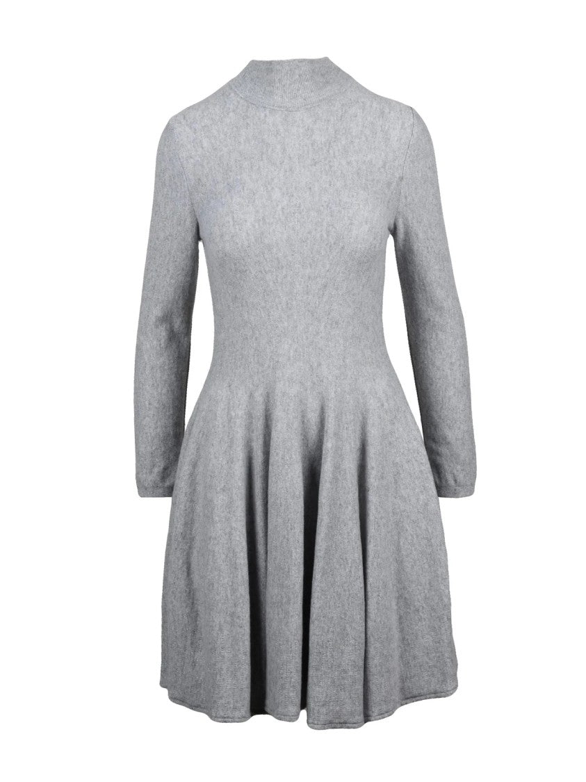 Valenti Grey Knit Virgin Wool-Blend Mini Dress