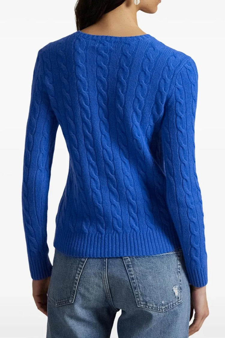 Polo Ralph Lauren Blue Wool-Cashmere Cable-Knit Sweater