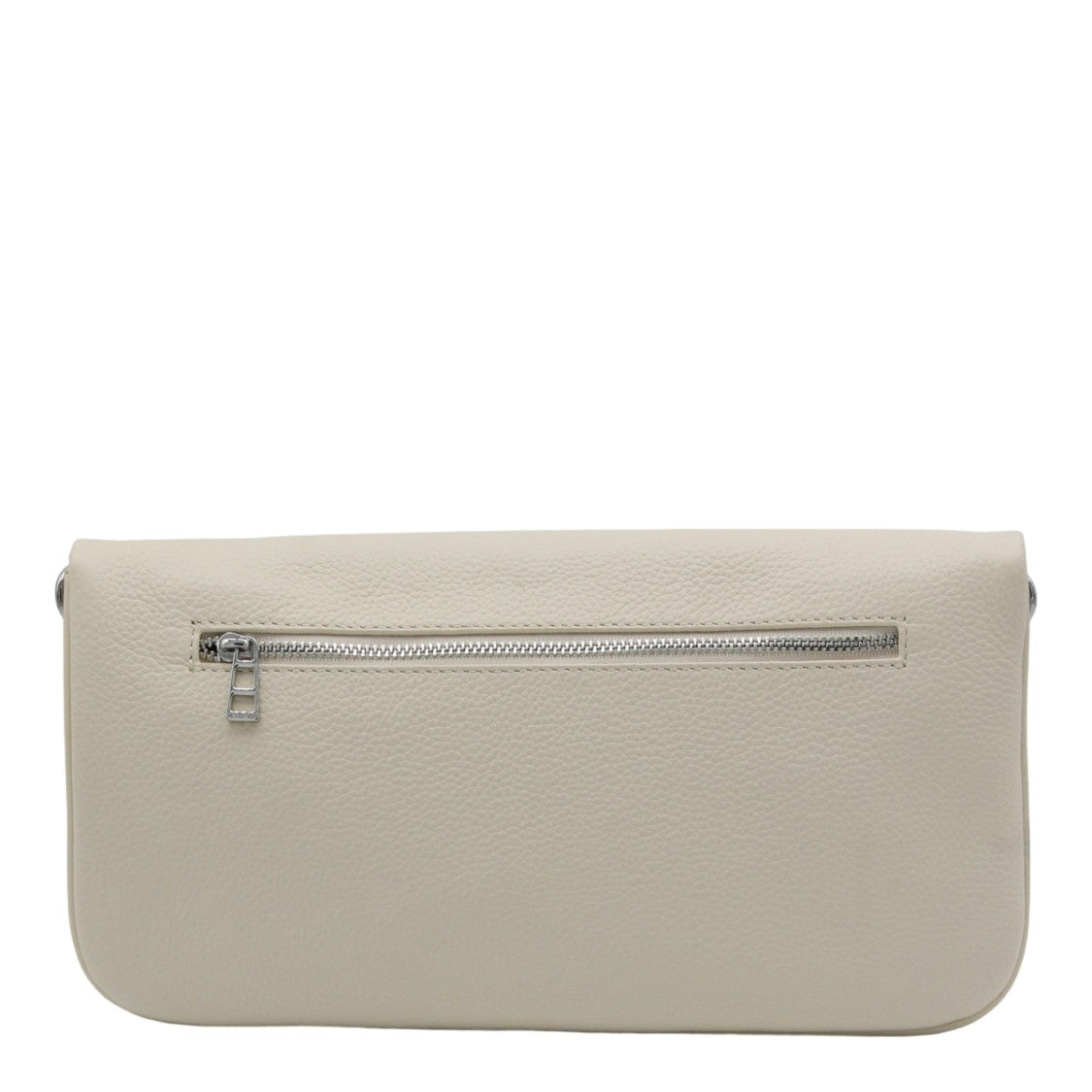 Zadig & Voltaire Rectangular Pebbled Clutch With Silver Detailing