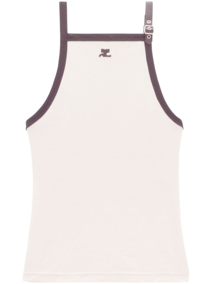 Courrèges Cotton Top With Appliqué Logo