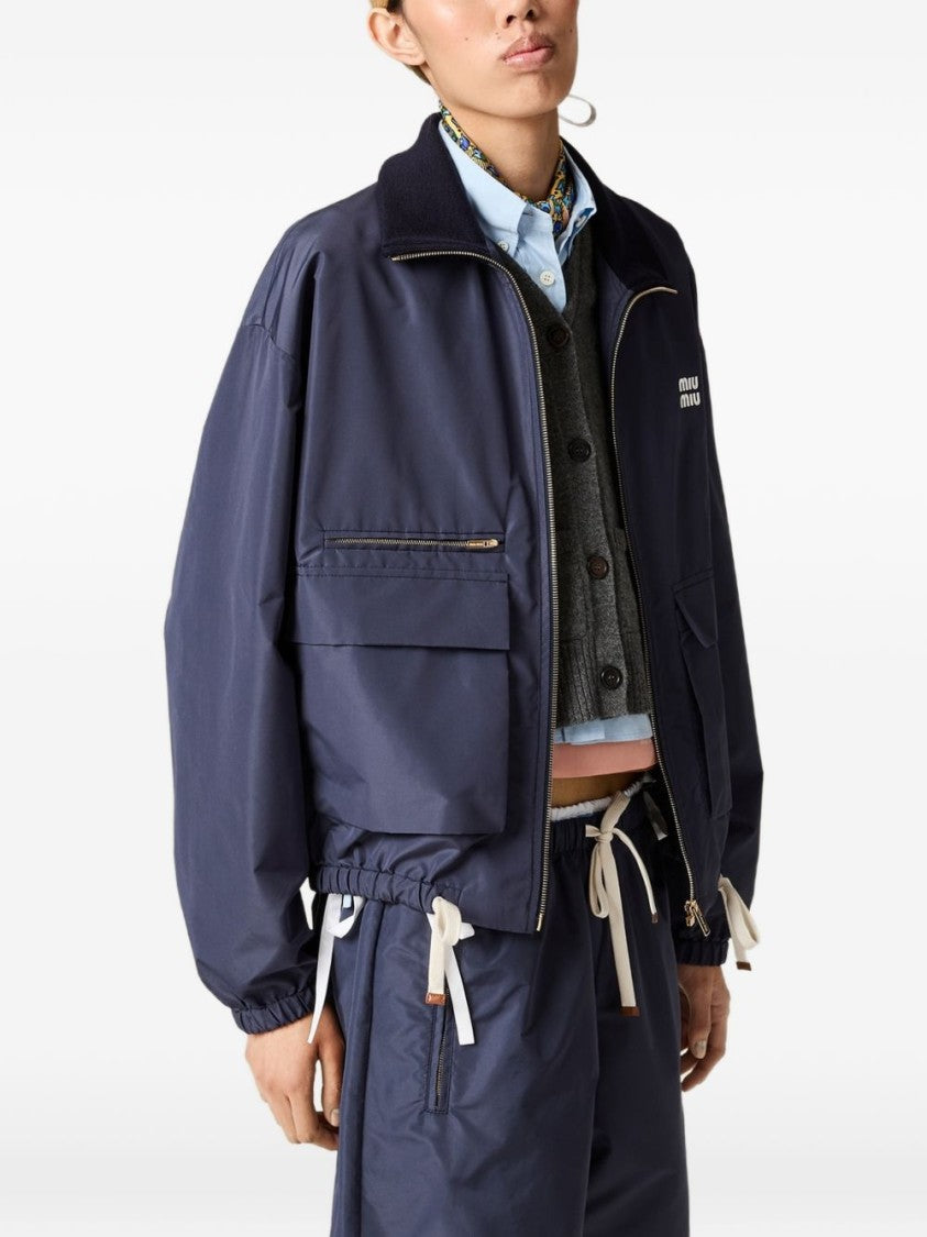 Miu Miu Boxy Cropped Front Zip Jacket