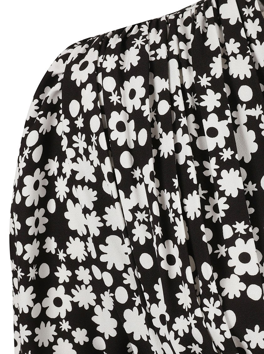 Marni Fitted Mini Dress With Deep V-Neckline