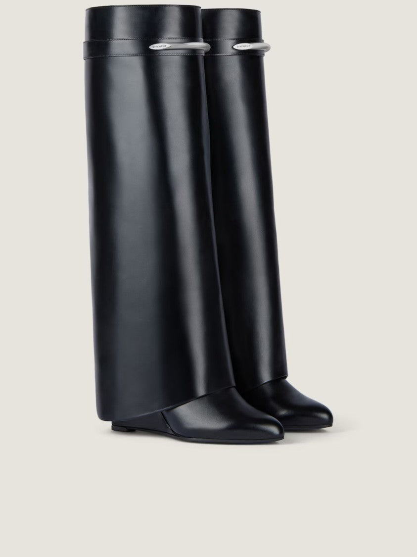 Givenchy Sculptural Black Calf Leather High Boots