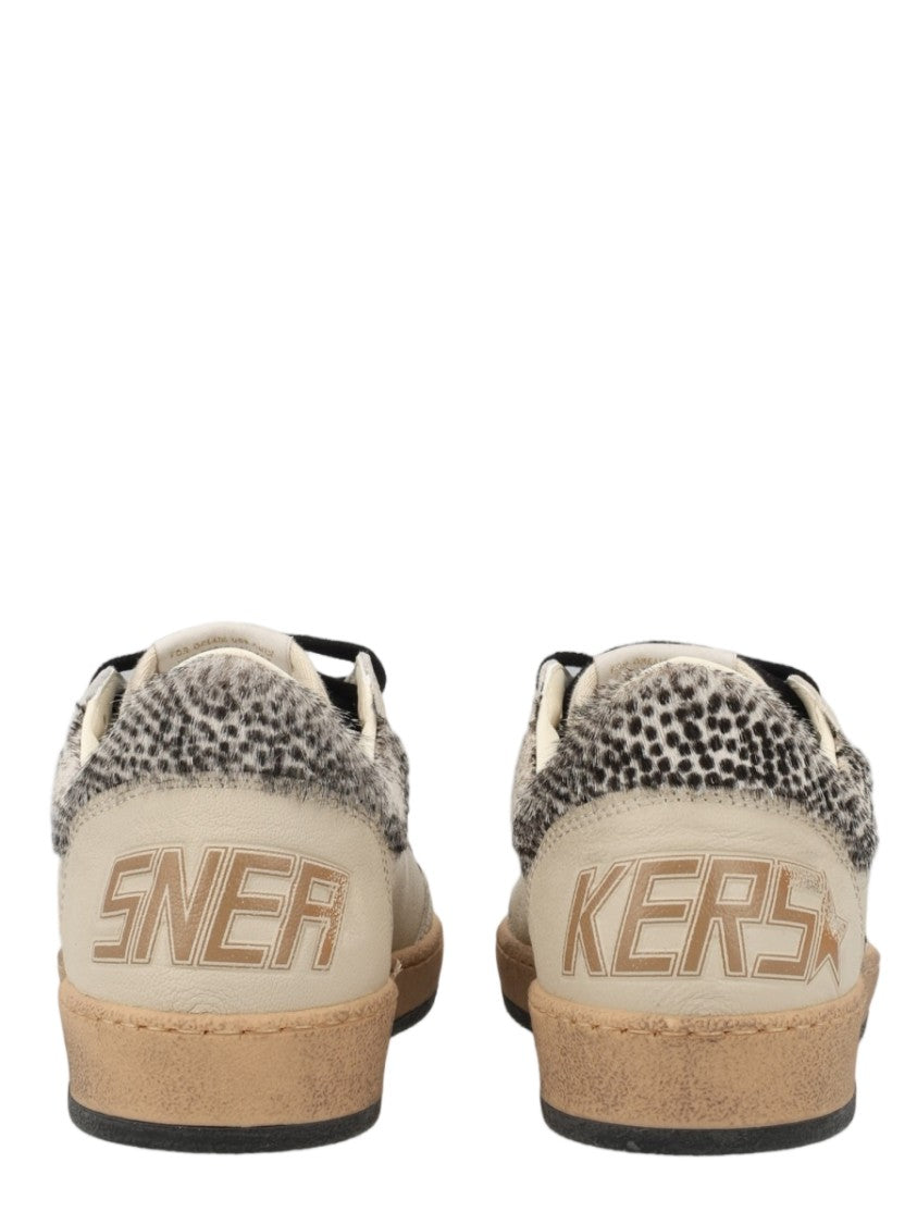 Golden Goose Ball Star Worn-In Beige Leather Sneakers
