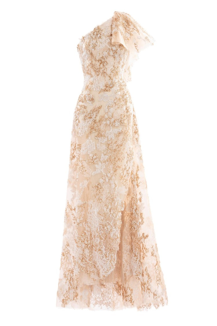 Saiid Kobeisy Embroidered One-Shoulder Dress