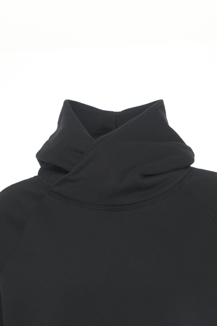 Thom Krom High-Collared Black Sweatshirt With Seamless Hood