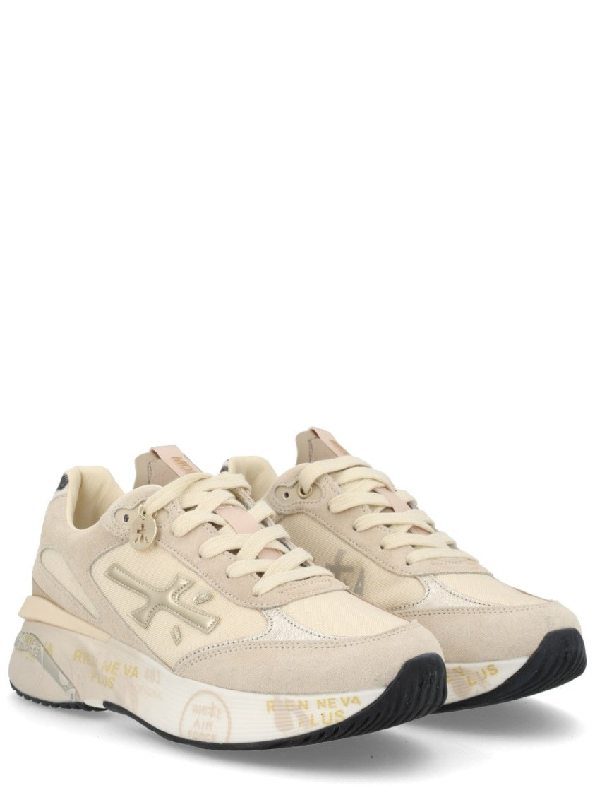 Premiata Beige Moerund Zebra Panel Sneakers