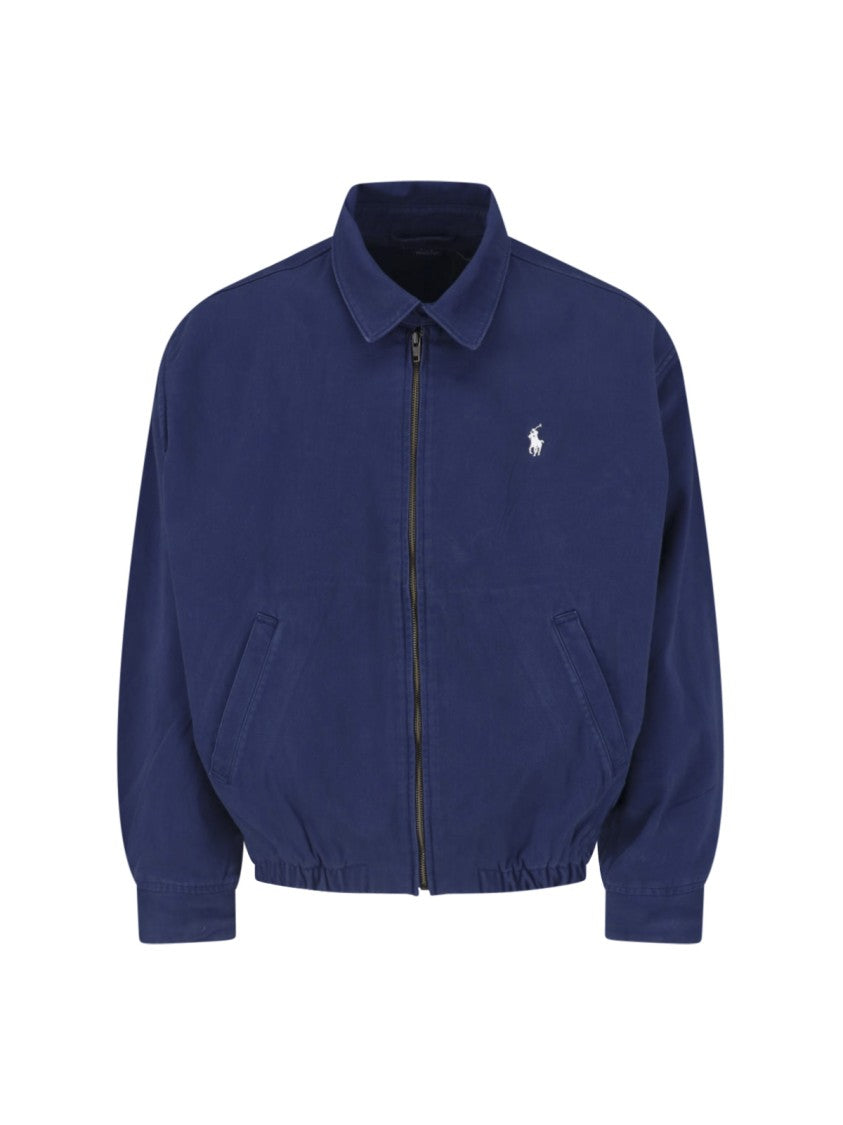 Polo Ralph Lauren Classic Zip-Up Jacket With Buttoned Collar And Embroidered Logo