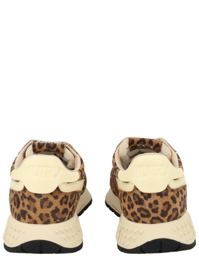 Autry Leopard Print Cow Leather Sneakers