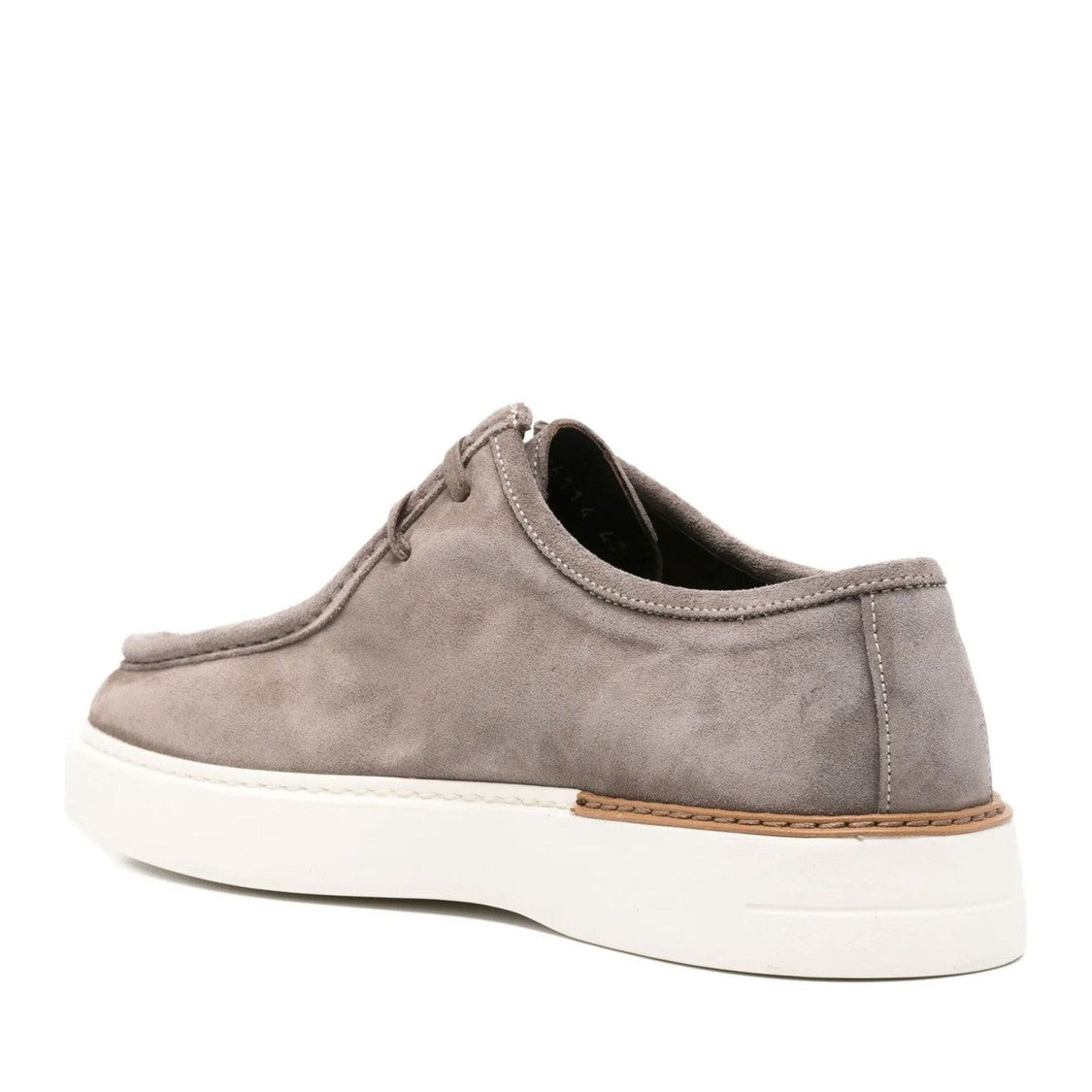 John Harrison Beige Suede Rounded Toe Loafers