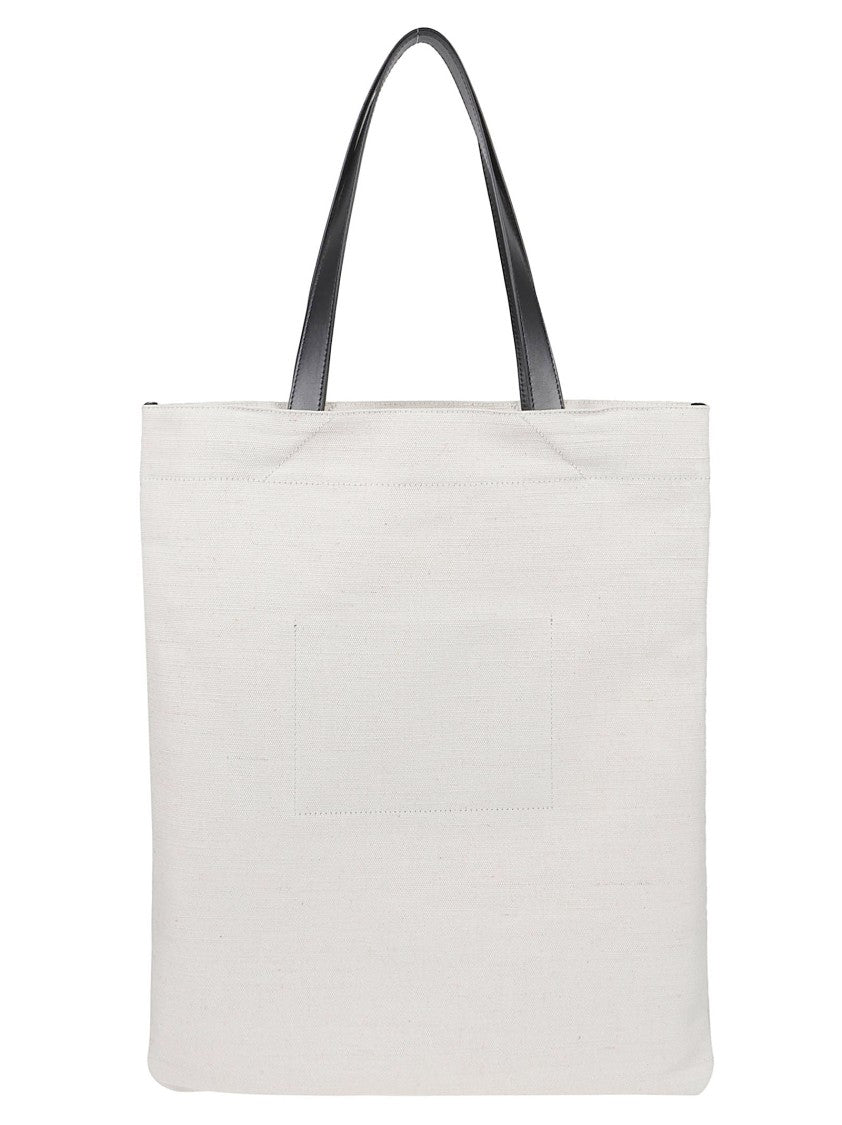 Jil Sander Rectangular Tote Bag With Black Leather Handles