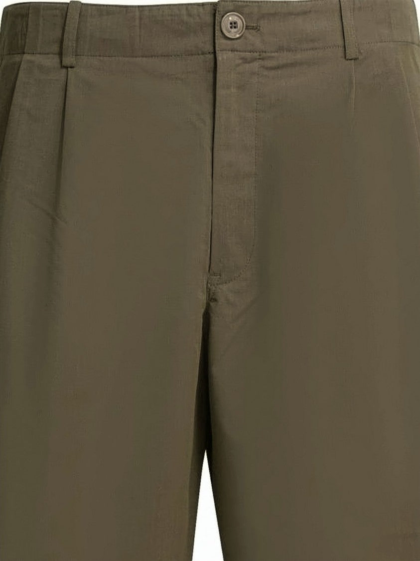 Our Legacy Tailored Brown Shorts With Flat Front And Button Closure