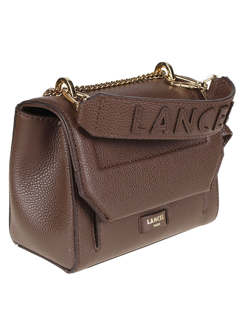 Lancel Ninon Small Flap Textured Cow Leather Shoulder Bag