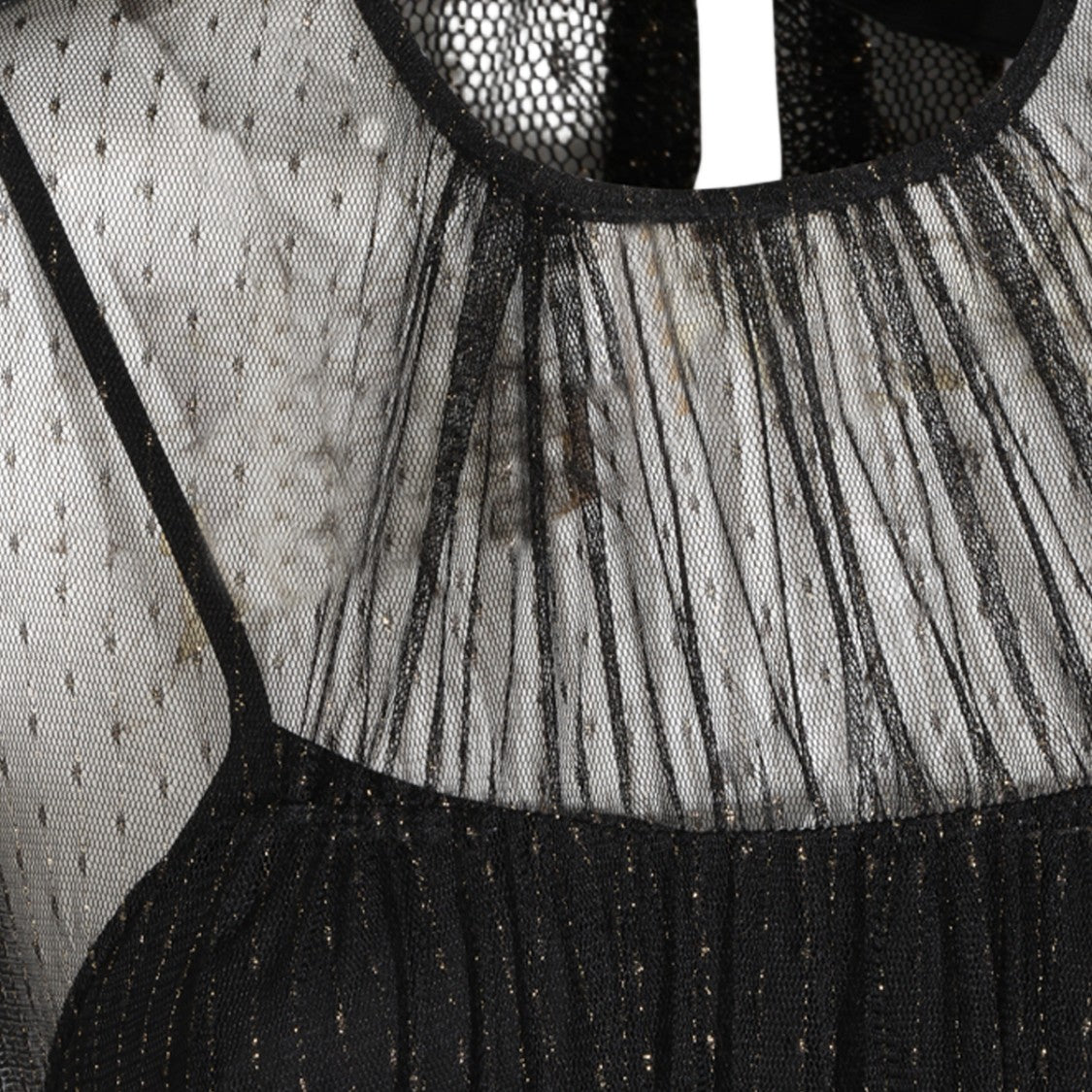 Twin-Set Polka Dot Sheer Overlay Maxi Dress