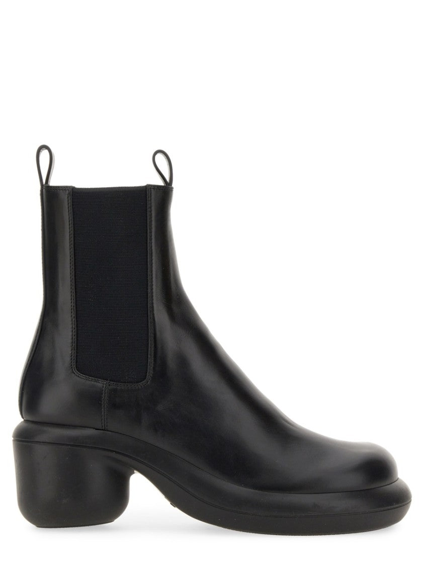 Jil Sander Black Leather Boots With Round Toe