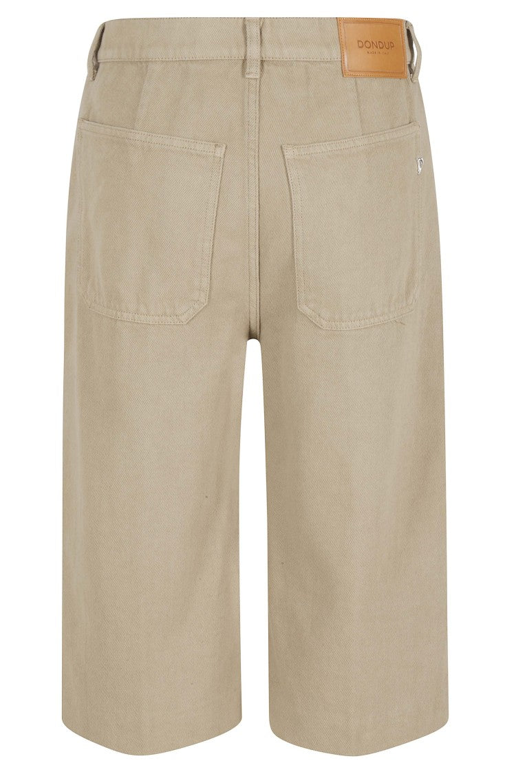 Dondup Walnut Delfine Regular Logo-Button Cotton Denim Shorts