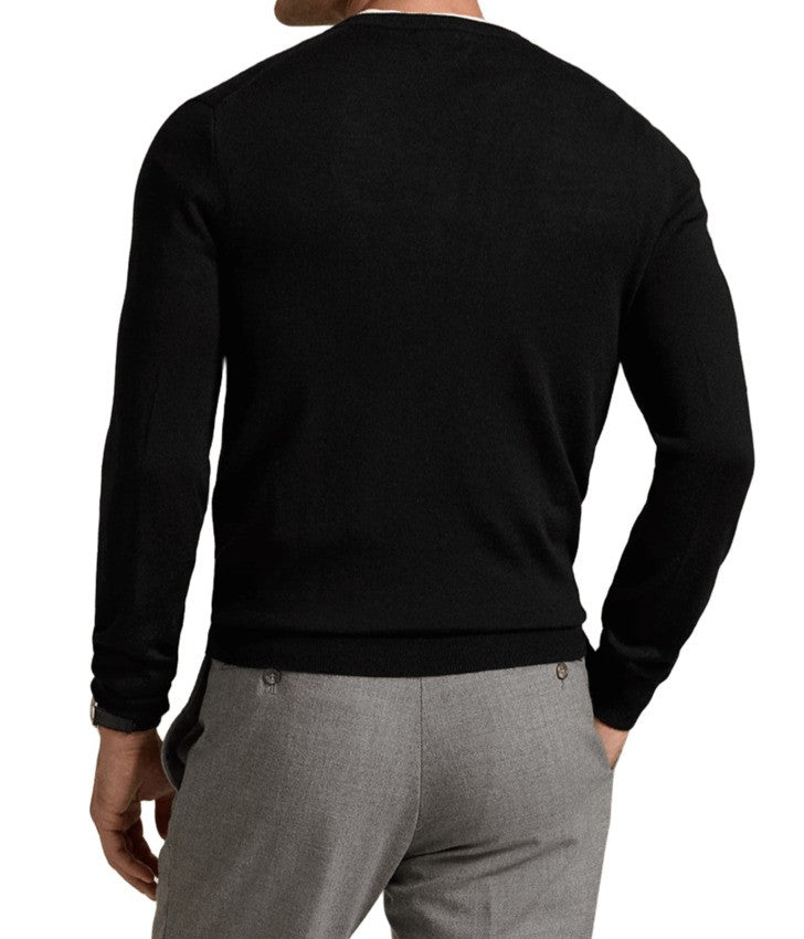 Polo Ralph Lauren Crew Neck Black Wool Sweater