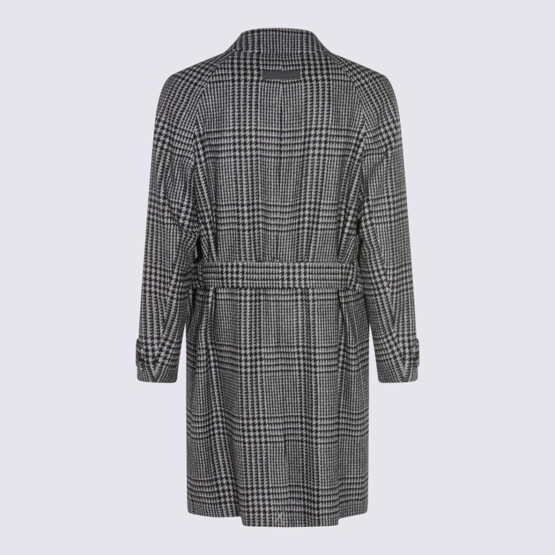 Zegna Grey And Black Wool Coat