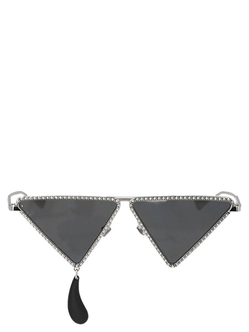 Gucci Triangular Geometric Sunglasses With Crystal Accents