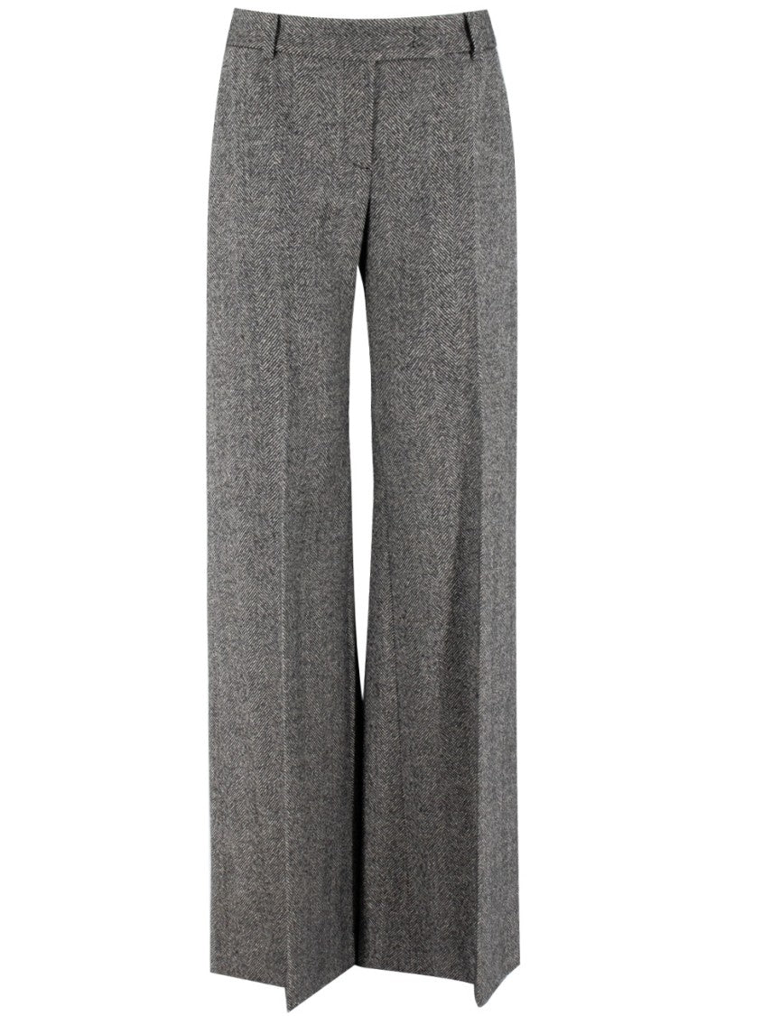 Ermanno Scervino Black Tailored Herringbone Trousers