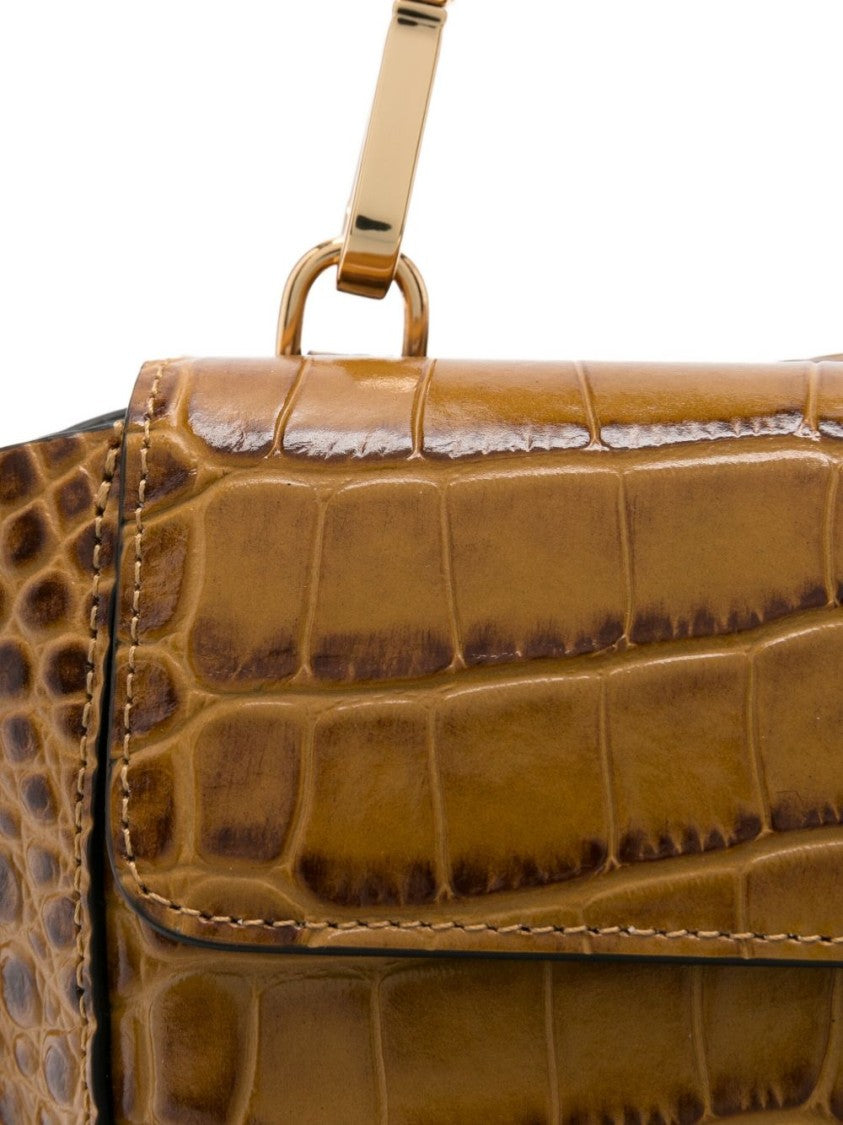 Wandler Hortensia Mini Tote Bag In Crocodile-Embossed Calf Leather