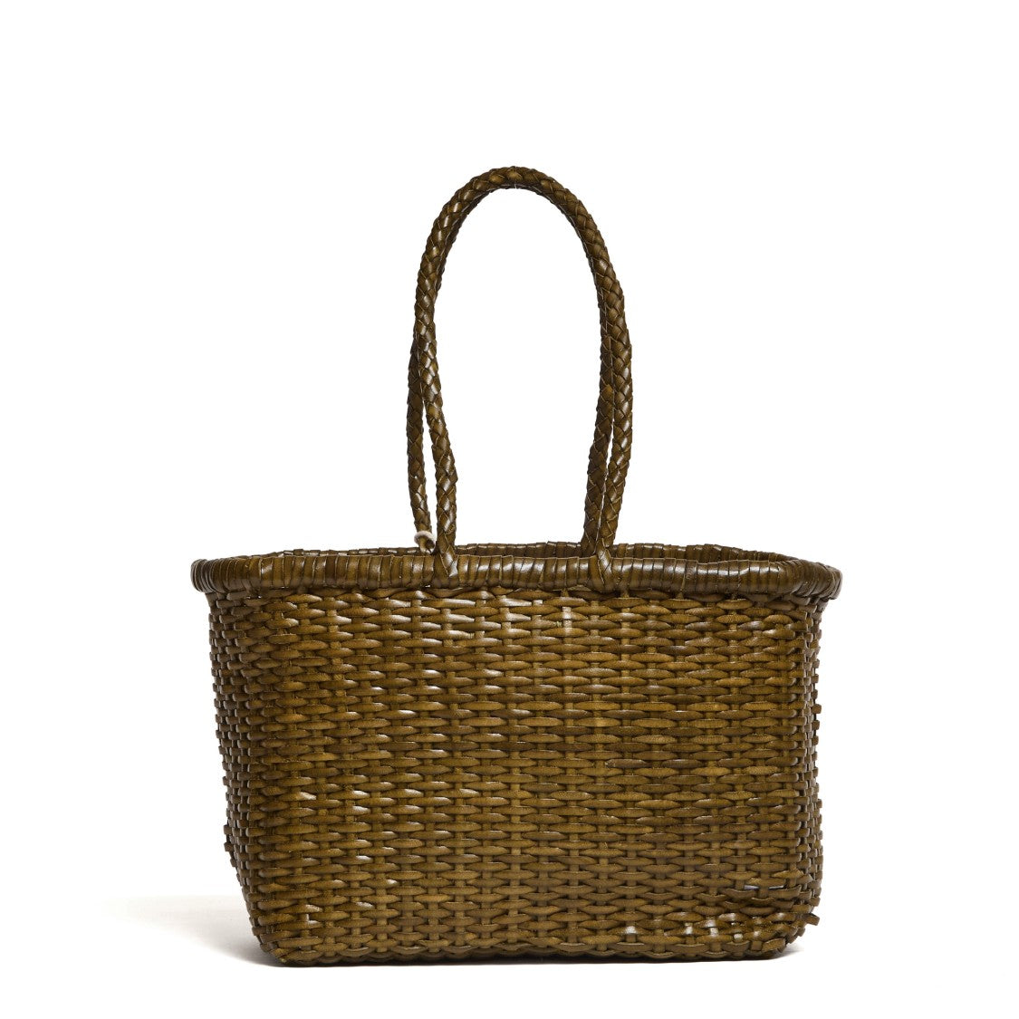 Dragon Diffusion Basket Weave Small Woven Leather Tote Bag