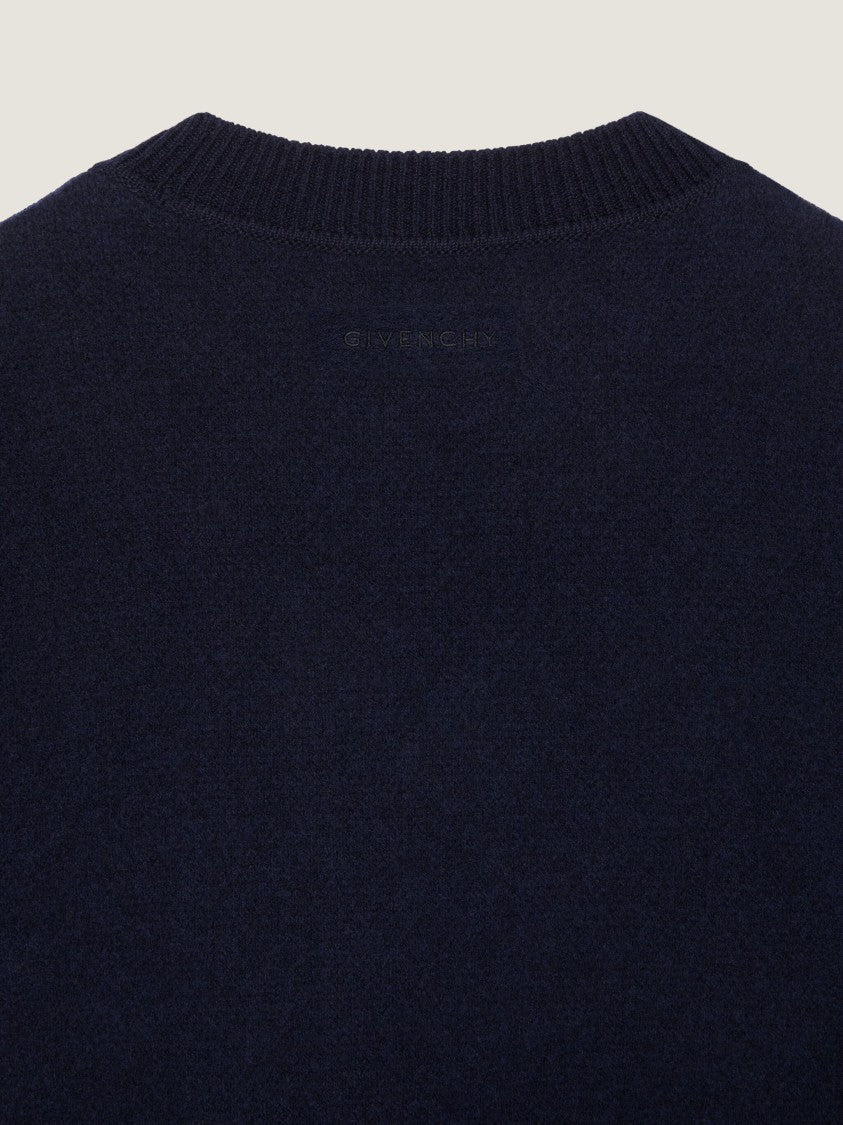 Givenchy Abstract Patterned Blue Grey Crewneck Sweater