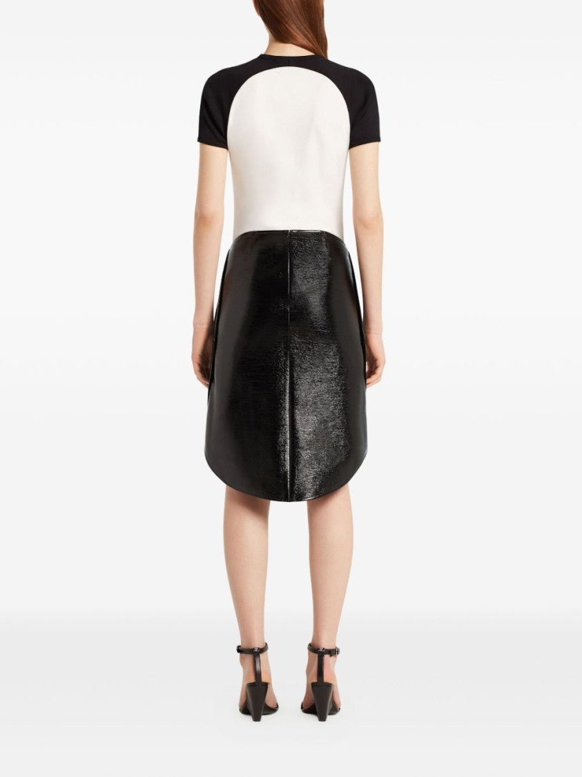 Courrèges Circle Contrast Long Sleeve T-Shirt With Logo Print