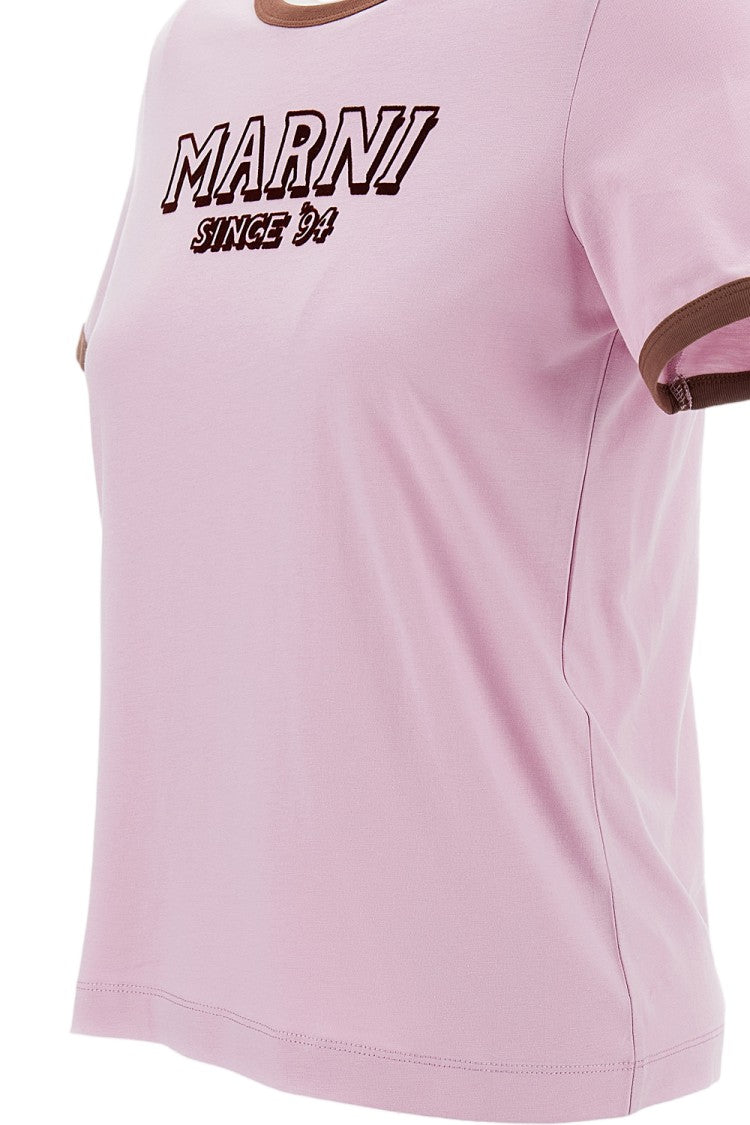Marni Slim Fit Cotton T-Shirt With Embossed Logo