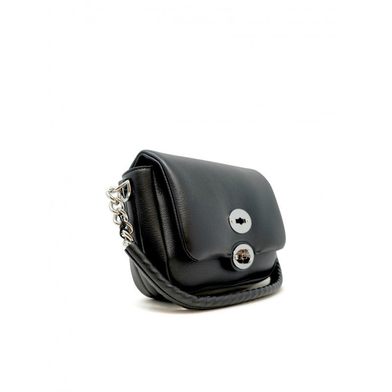 Zanellato Black Postina Ella Piuma Chain Leather Bag