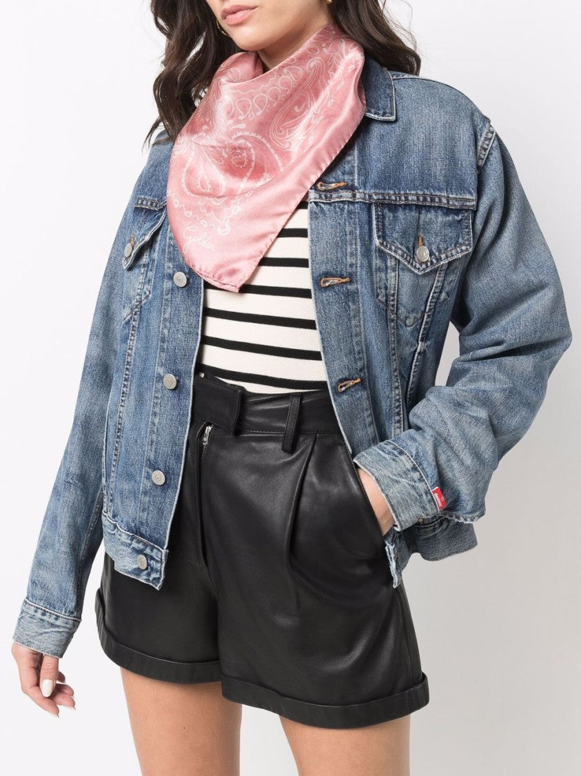 Golden Goose Intricate Paisley Silk Scarf In Soft Pink