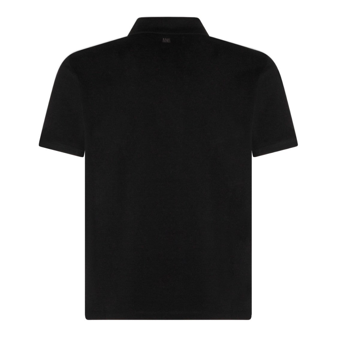 Ami Paris Classic Black Polo With Two-Button Placket
