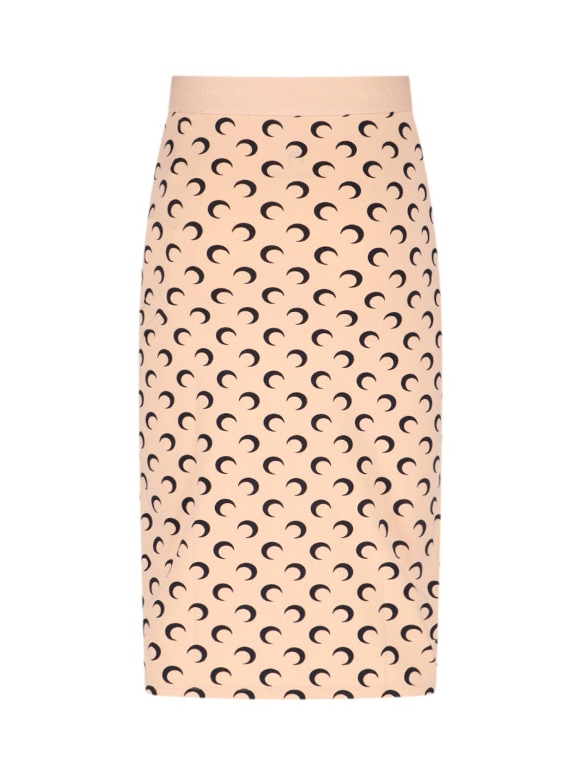 Marine Serre Moon Midi Skirt – Beige