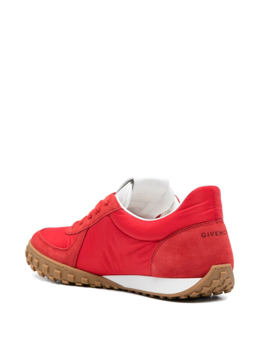 Givenchy Red Suede Panelled Sneakers