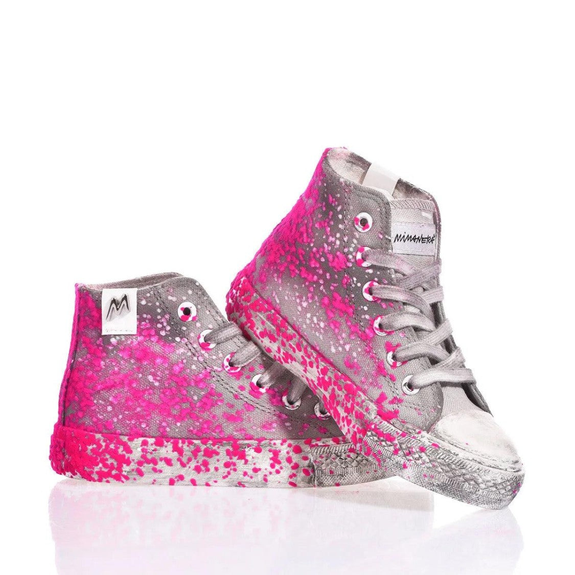Mimanera Airlines Junior Fucsia Flock High-Top Sneakers